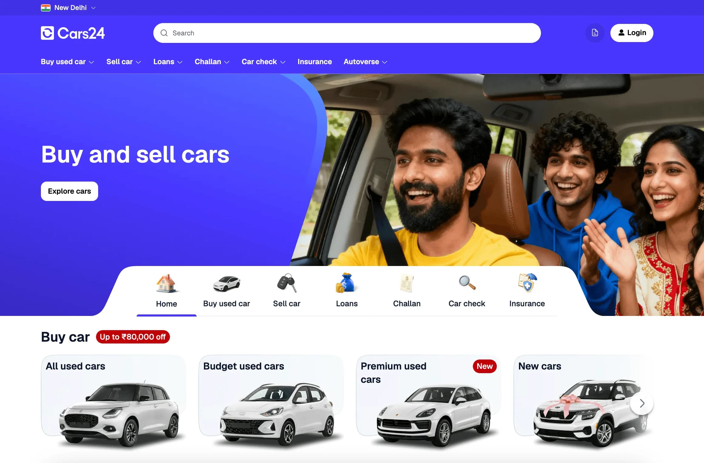 Cars24 website
