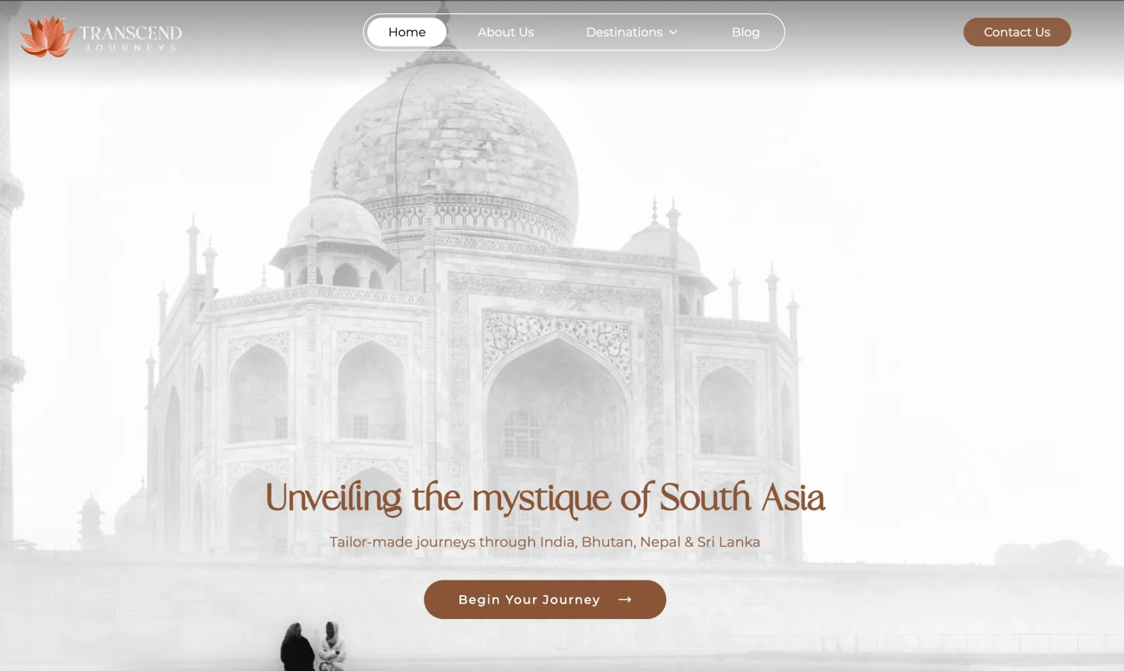 Transcend Journeys website